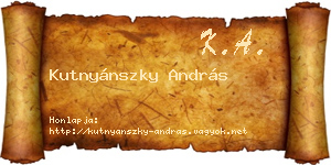 Kutnyánszky András névjegykártya