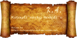 Kutnyánszky András névjegykártya