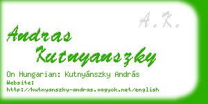 andras kutnyanszky business card